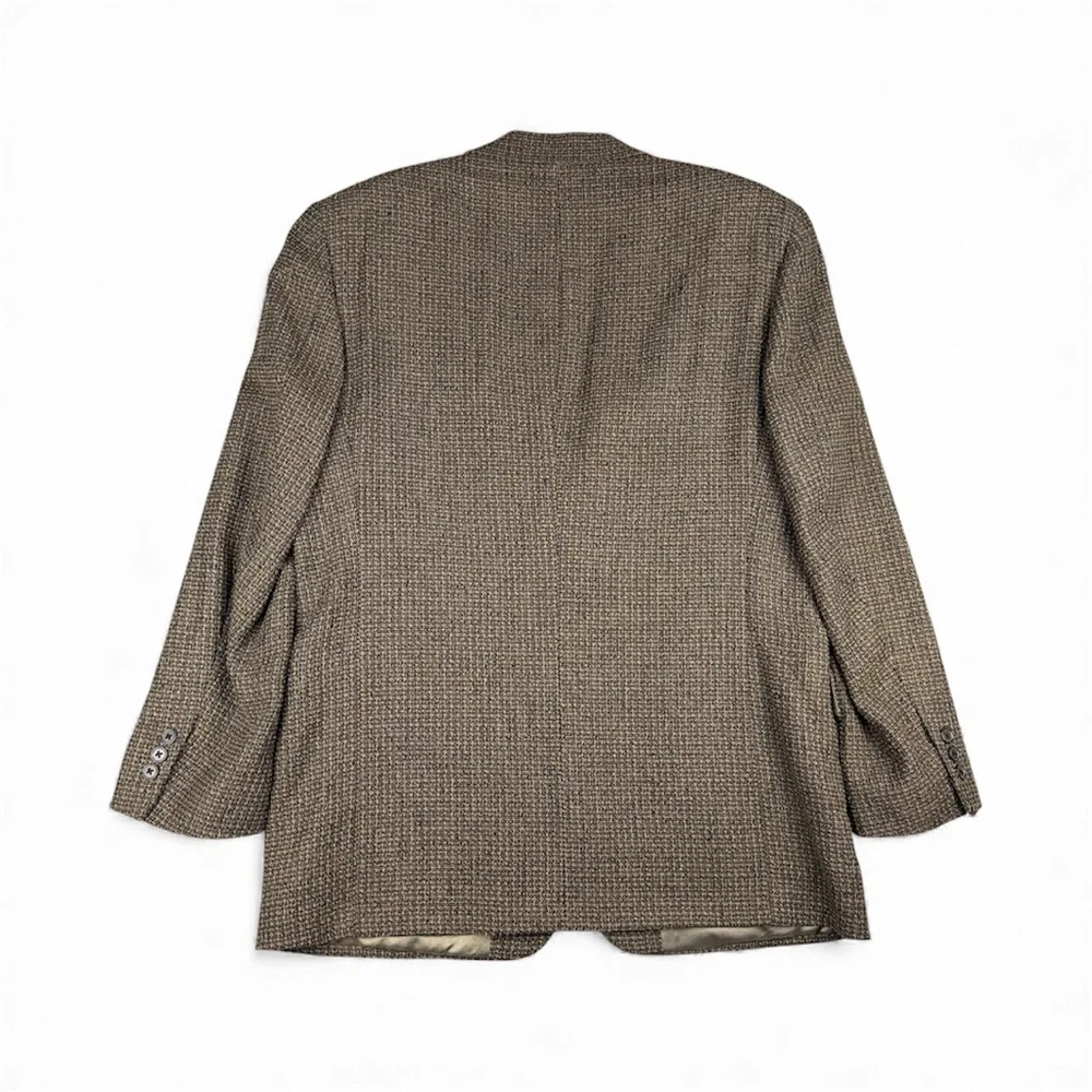 Tallia Uomo Men’s Blazer Brown Tweed Barleycorn Sport Coat Size 44R